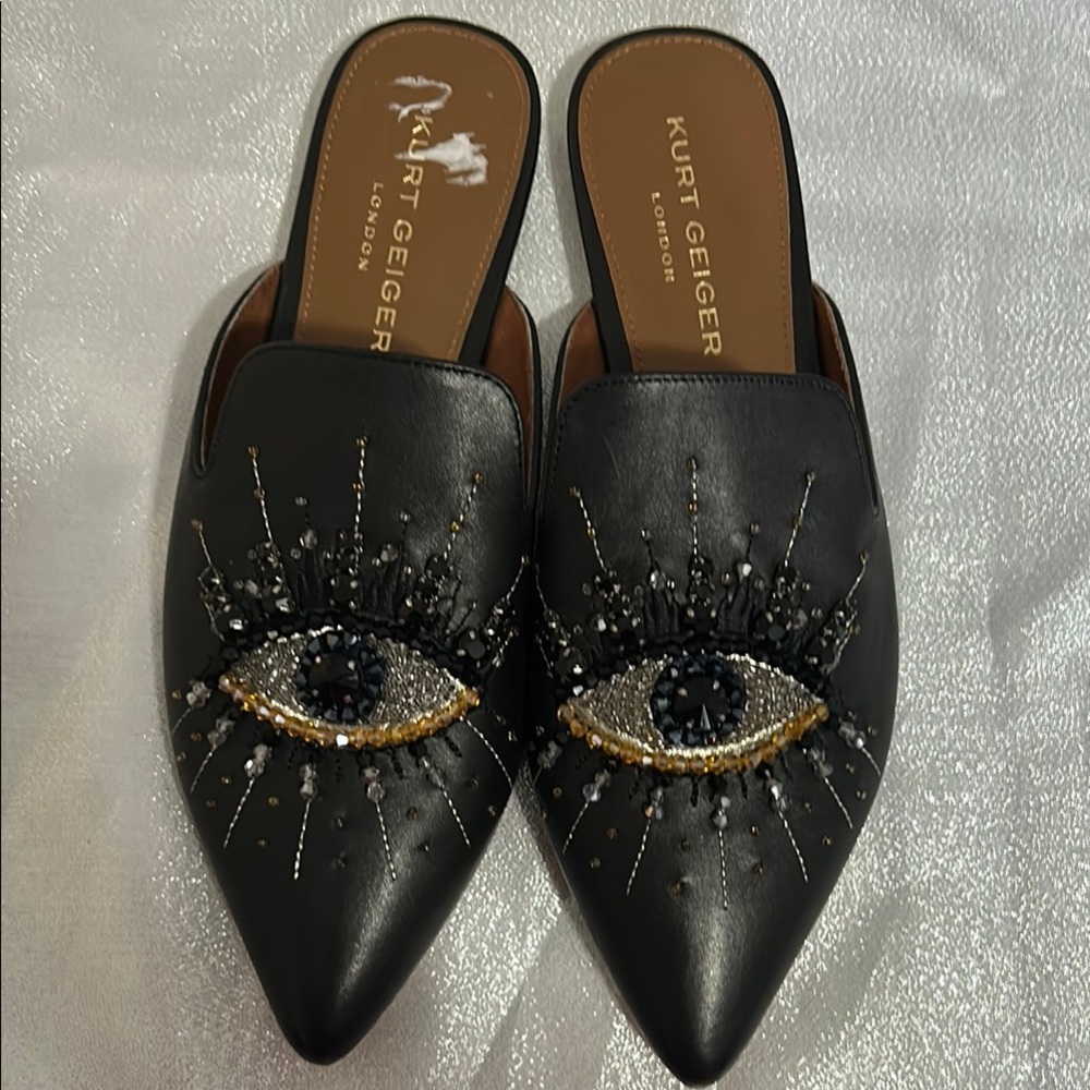 Kurt Geiger Black Embellished Women's Mules